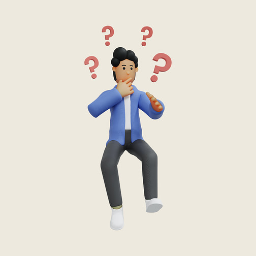 Bookkeeper FAQs Man asking FAQ about QuickBooks Setup Services and bookkeeping